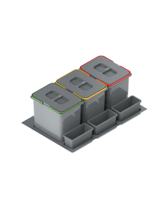 Pojemnik na odpady PRAKTIKO 80 potrójny